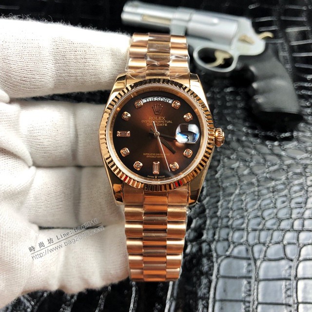 勞力士複刻手錶 Rolex星期日曆型daydate系列 36mm 全自動機械機芯女士腕表  gjs1861